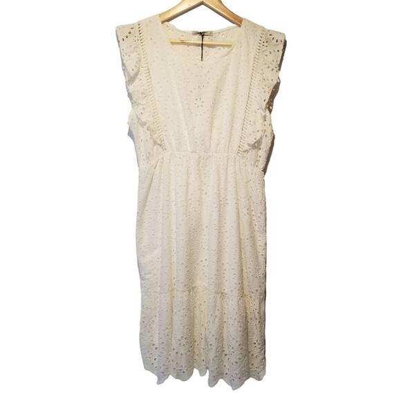 NWT lungo l'arno white eyelet mini dress Made in Italy f6779 Size Medi - Picture 2 of 9